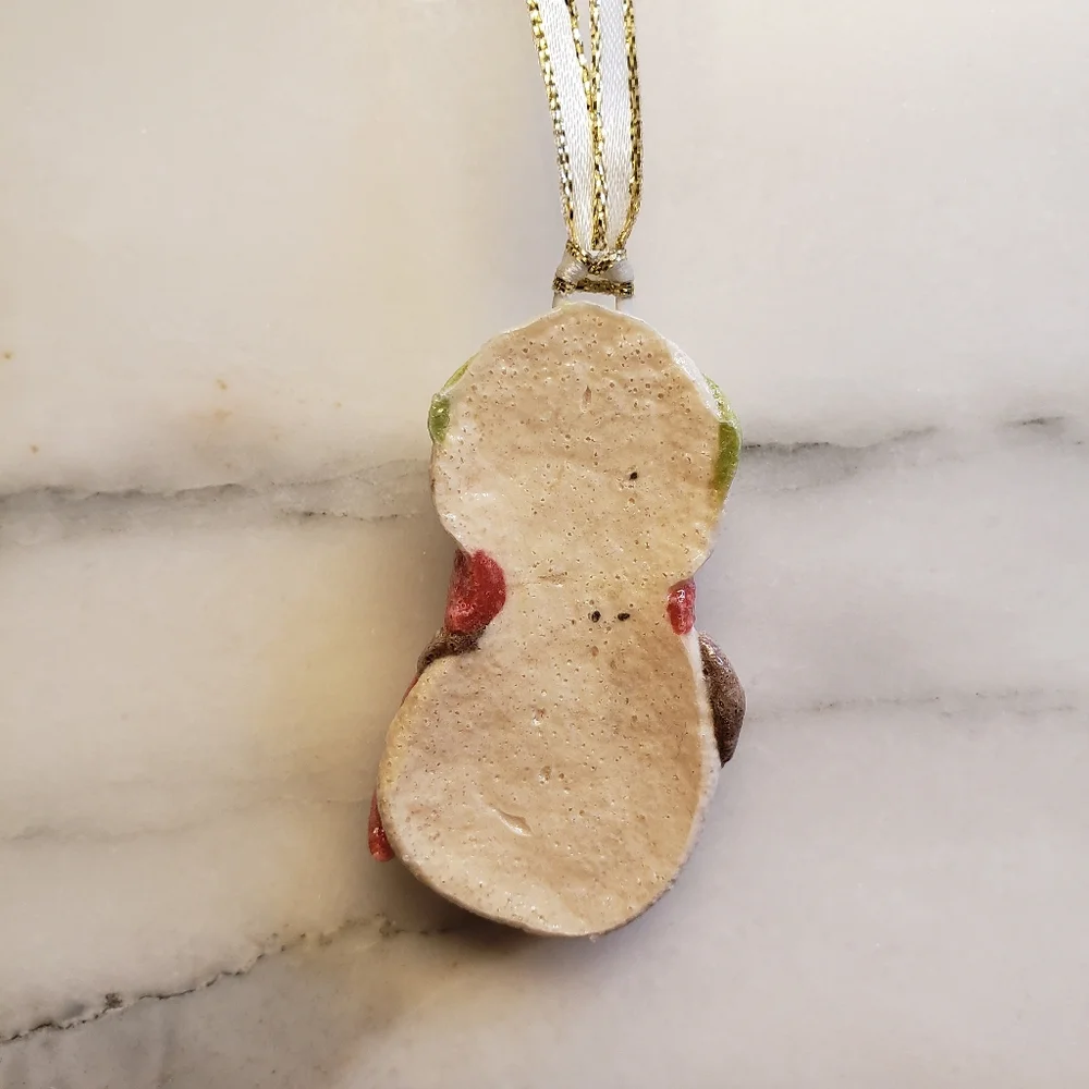 New Handmade Salt Dough Snowman Ornament